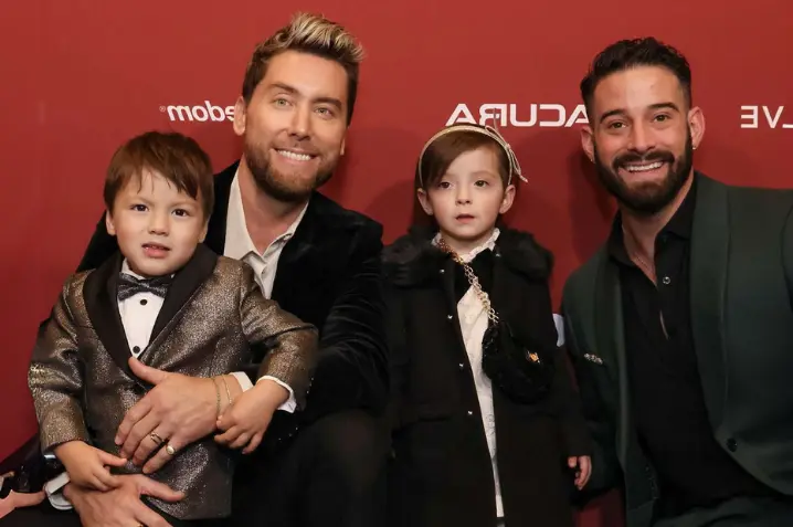 Lance Bass and Michael Turchin celebrate